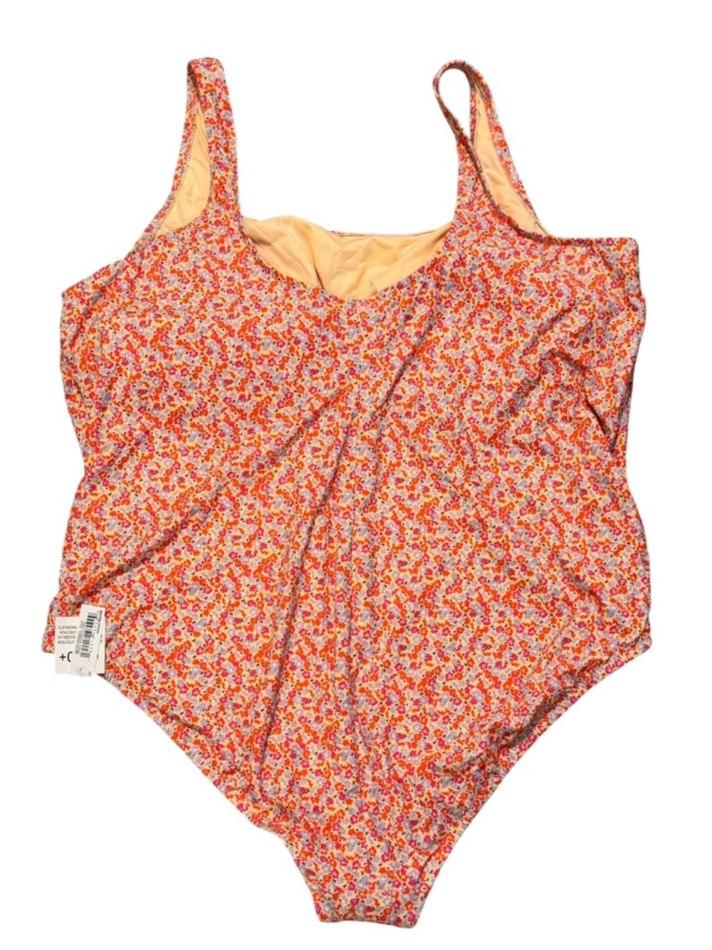 NWT Amazon Essentials Orange Floral One-Piece Swimsuit - Picture 2 of 6